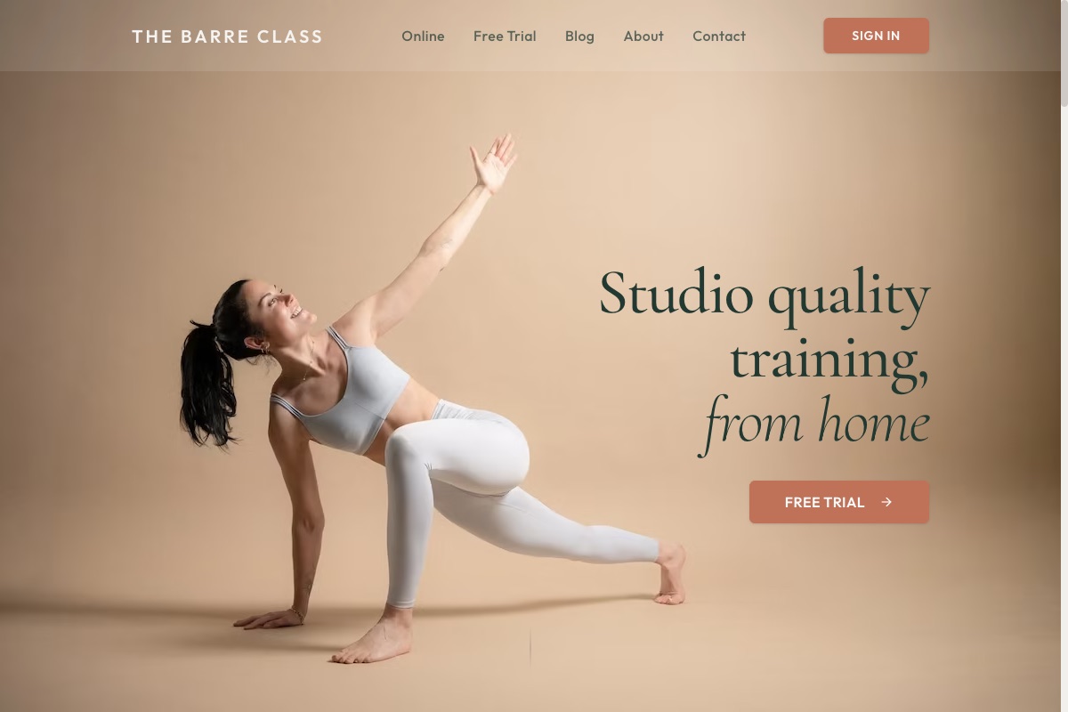 The Barre Class – Online fitness platform – Subscription video platform with member dashboard and PWA install